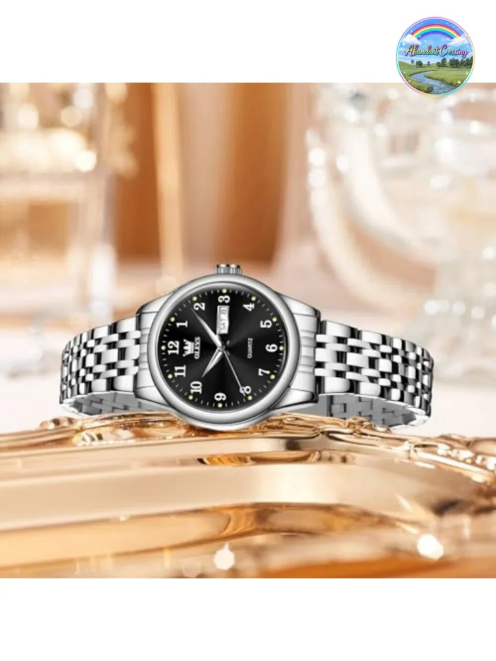 Luxury Ladies Watch with Day-Date, Easy Read, Waterproof, Adjustable Strap